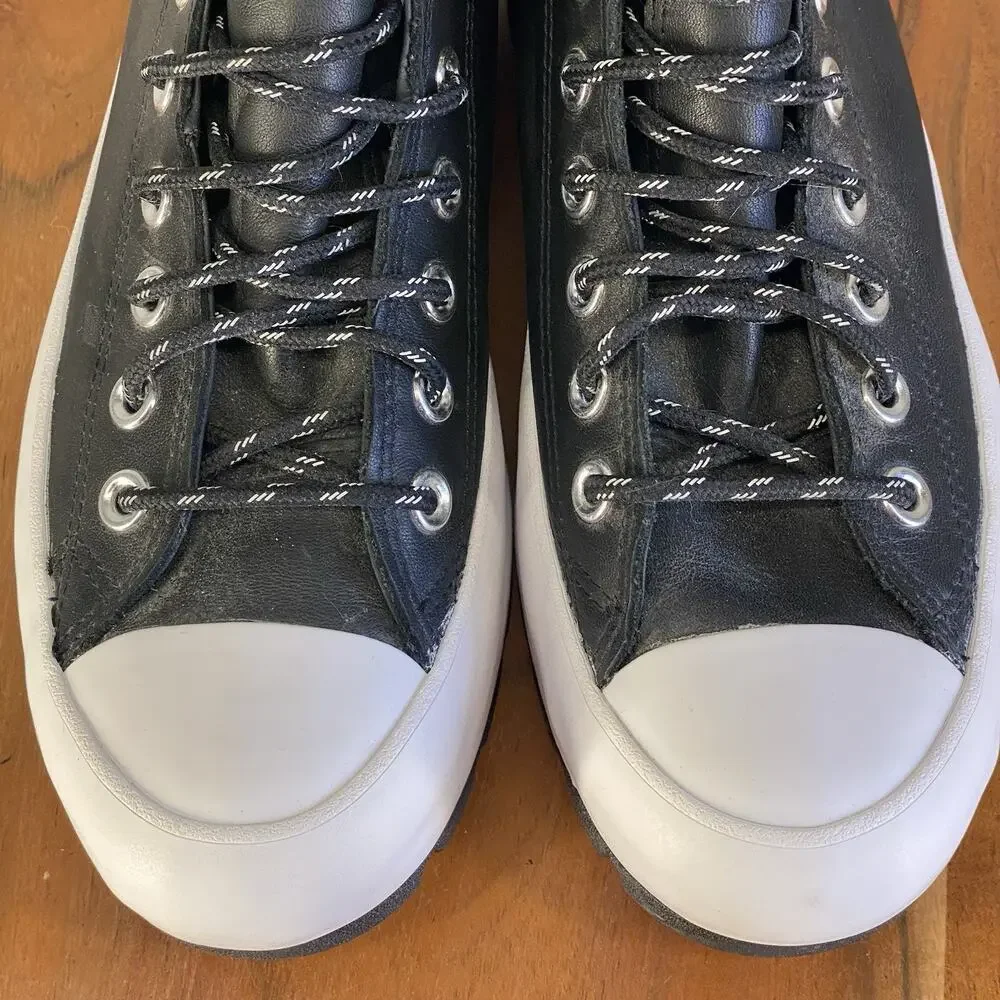 Converse Leather Gore-Tex Platform High Tops 🖤 Women’s 8.5 - Picture 5 of 12